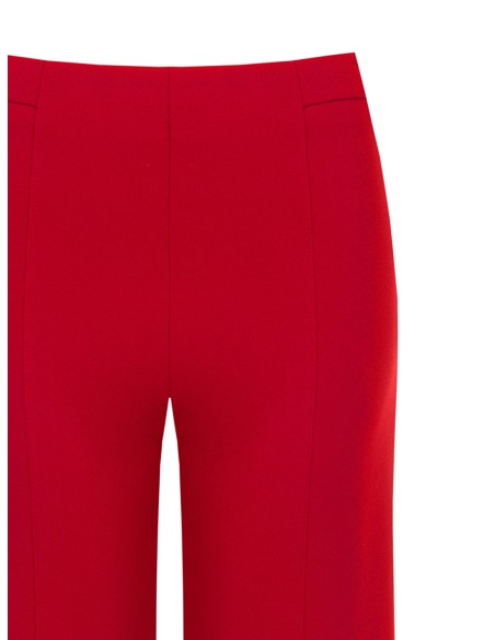 Calças Palazzo Cropped Em Scuba Crepe Com Elástico Na Cintura Rinascimento