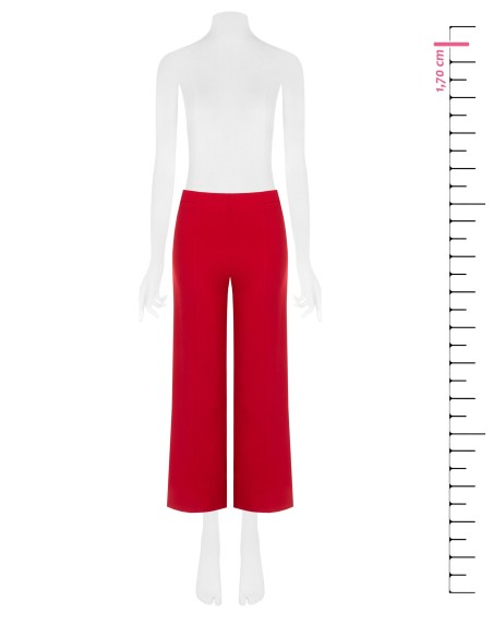 Calças Palazzo Cropped em Scuba Crepe com Elástico na Cintura Rinascimento