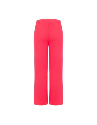 Calças palazzo cropped em scuba crepe com elástico na cintura Rinascimento