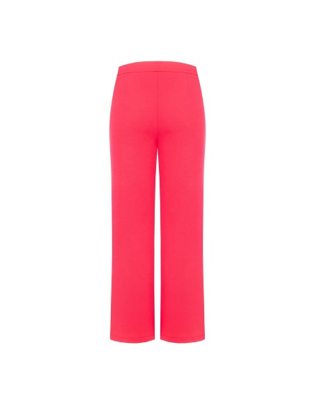 Calças palazzo cropped em scuba crepe com elástico na cintura Rinascimento