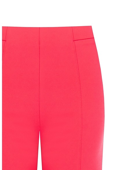 Calças palazzo cropped em scuba crepe com elástico na cintura Rinascimento