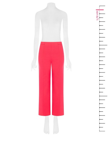 Calças palazzo cropped em scuba crepe com elástico na cintura Rinascimento