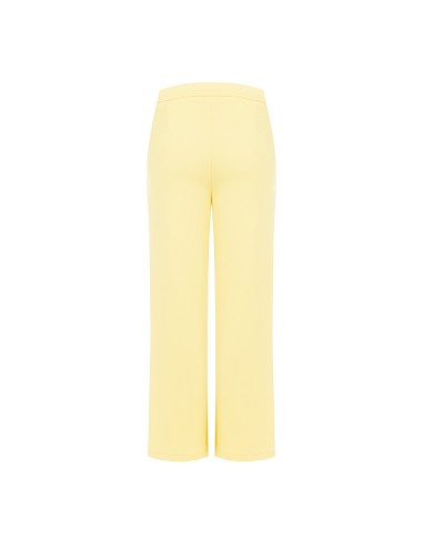 Calças Palazzo Cropped em Scuba Crepe com Elástico na Cintura Rinascimento