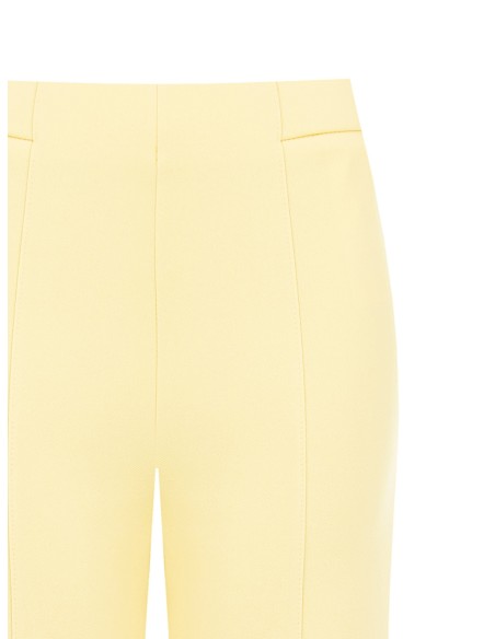 Calças Palazzo Cropped em Scuba Crepe com Elástico na Cintura Rinascimento