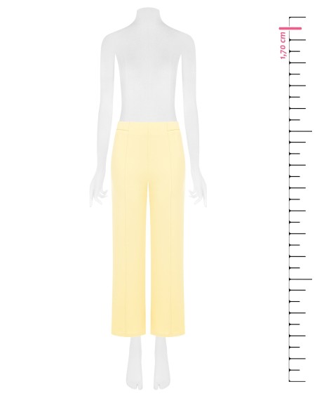 Calças palazzo cropped em scuba crepe com elástico na cintura Rinascimento