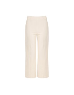 Calças palazzo cropped em scuba crepe com elástico na cintura Rinascimento