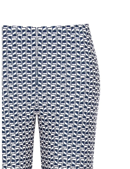 Calças Palazzo em scuba crepe estampado Rinascimento