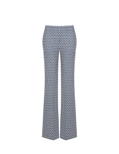 Calças palazzo em scuba crepe estampado Rinascimento