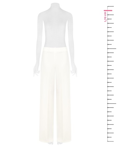 Calças Palazzo em Tecido Fluido com Fecho Lateral Rinascimento