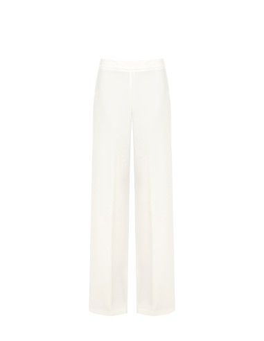 Calças palazzo em tecido fluido com fecho de correr lateral Rinascimento