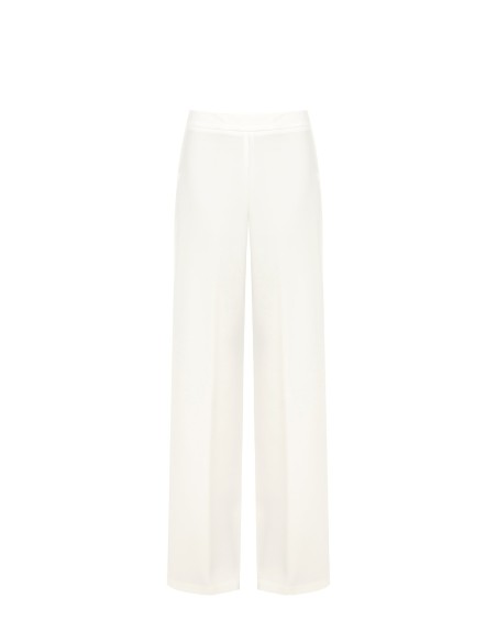 Calças palazzo em tecido fluido com fecho de correr lateral Rinascimento