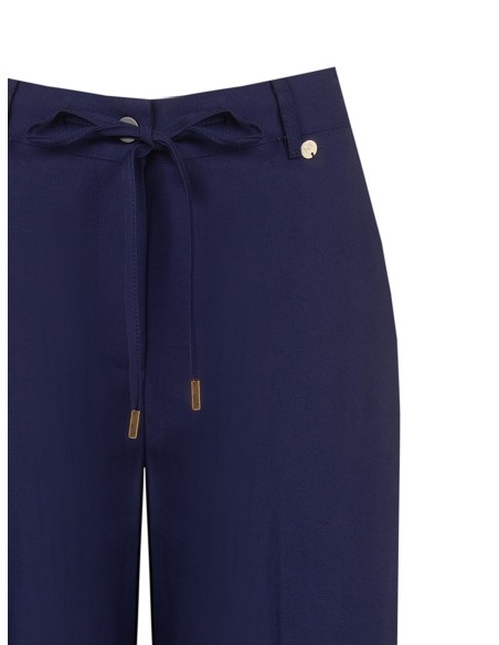 Calças Palazzo Em Viscose Com Cordão E Bolsos Rinascimento