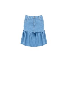 Minissaia com folho em ganga elástica Rinascimento