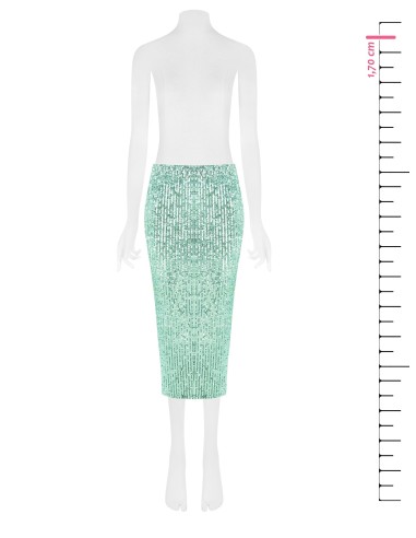 Saia tubinho coberta de lantejoulas Rinascimento