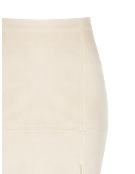 Saia tubinho em camurça sintética com fenda lateral Rinascimento