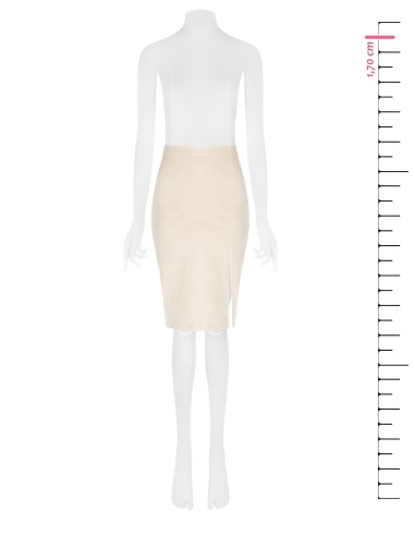 Saia lápis em imitação de camurça com fenda lateral Rinascimento