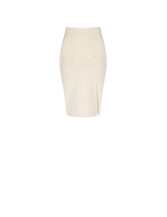 Saia lápis em camurça sintética com fenda lateral Rinascimento