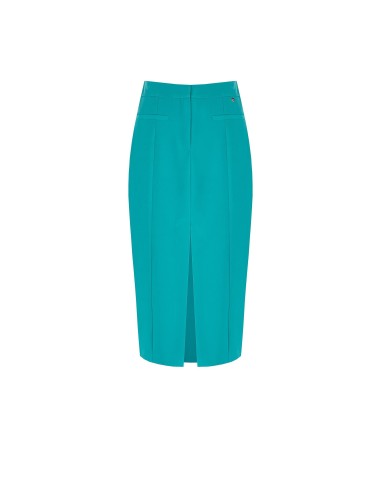 Saia Lápis em Tecido Técnico com Fenda à Frente Rinascimento