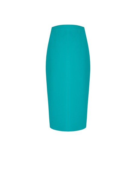 Saia lápis em tecido técnico com fenda frontal Rinascimento