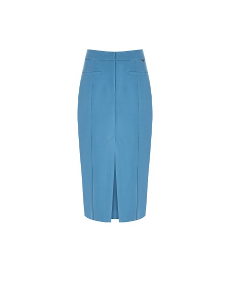 Saia Lápis em Tecido Técnico com Fenda Frontal Rinascimento