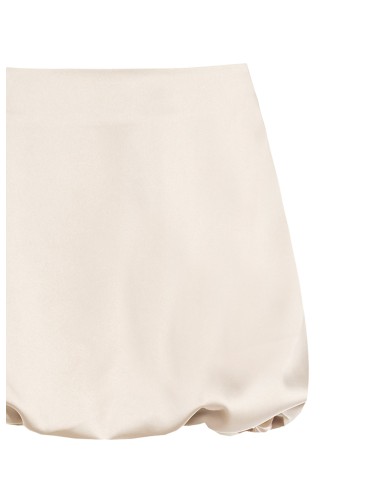 Minissaia balão em cetim com bolso e botão-joia na lateral Rinascimento