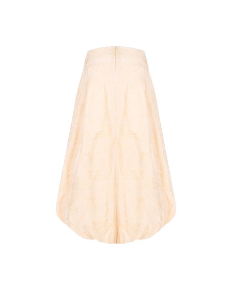 Saia longa estilo balão em cetim jacquard Rinascimento