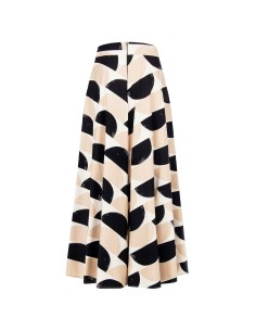 Saia longa rodada em mistura de algodão com maxi-poás e bolsos Rinascimento 2