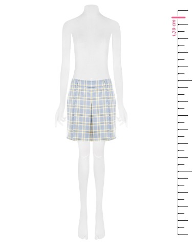 Minissaia plissada em poliviscose xadrez Rinascimento