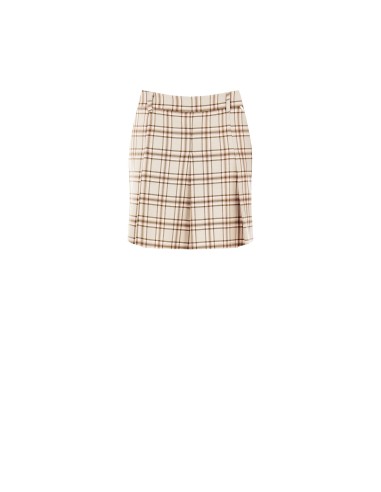 Minissaia Plissada Em Poliviscose Xadrez Rinascimento