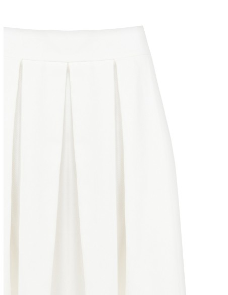 Saia Midi Plissada em Denim Rinascimento