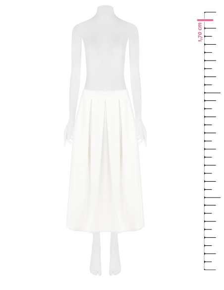 Saia midi plissada em ganga Rinascimento