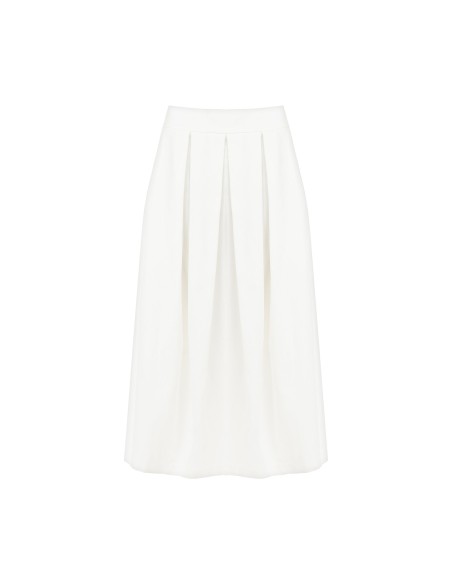 Saia Midi Plissada Em Ganga Rinascimento