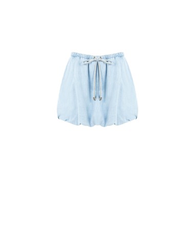 Minissaia Balão Em Denim Com Bolsos Rinascimento