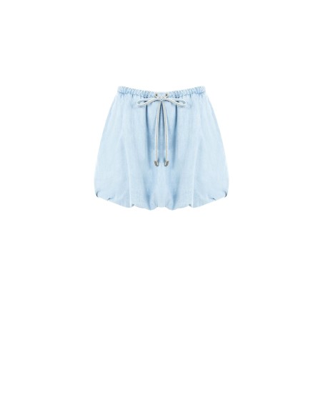 Minissaia Balão Em Denim Com Bolsos Rinascimento