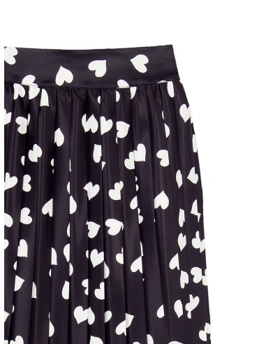 Minissaia plissada em cetim com corações Rinascimento