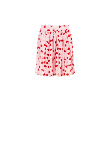 Minissaia Plissada em Cetim com Corações Rinascimento