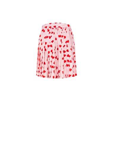 Minissaia Plissada em Cetim com Corações Rinascimento