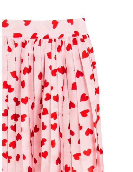 Minissaia Plissada em Cetim com Corações Rinascimento