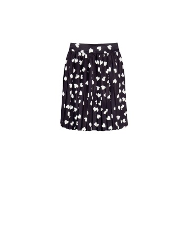 Minissaia Plissada em Cetim com Corações Rinascimento