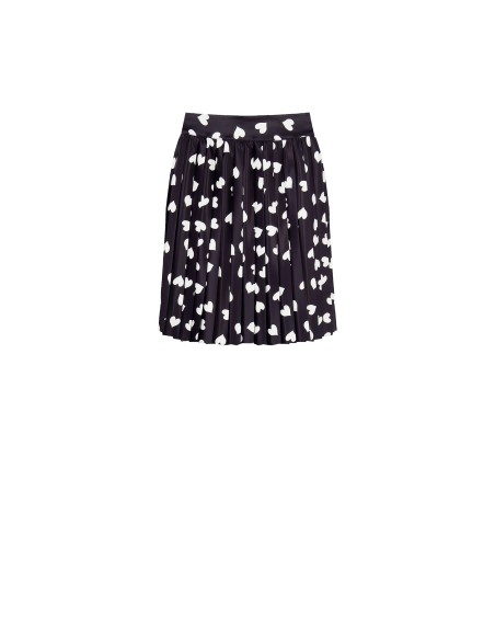 Minissaia Plissada em Cetim com Corações Rinascimento