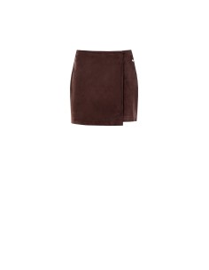 Minissaia-calção envelope em imitação de camurça Rinascimento