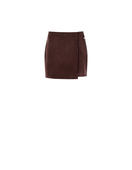 Minissaia-calção envelope em imitação de camurça Rinascimento