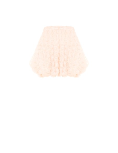 Minissaia Balão com Delicadas Rosas em Tule Efeito Tridimensional Rinascimento