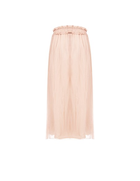 Saia Longa em Georgette com Elástico e Folho na Cintura Rinascimento