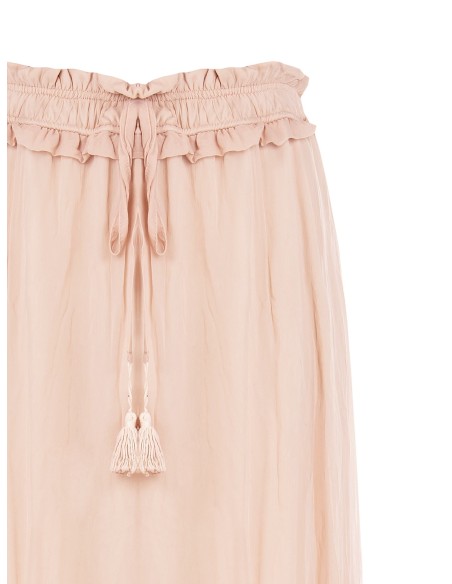 Saia Lunga em Georgette com CóS Elástico e Folhos na Cintura Rinascimento