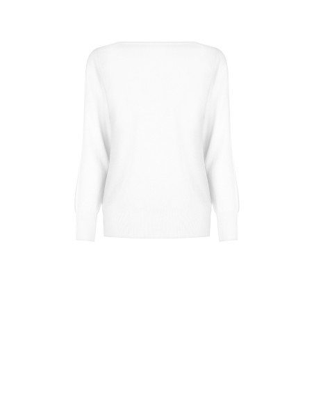 Camisola De Malha Com Decote Barco E Logótipo Bordado Rinascimento