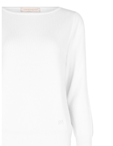 Camisola de malha com decote barco e logótipo bordado Rinascimento