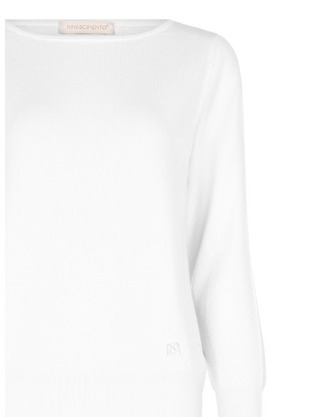 Camisola de malha com decote barco e logótipo bordado Rinascimento