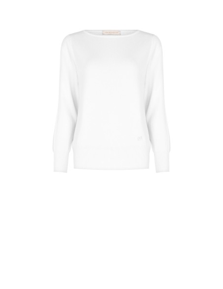 Camisola de malha com decote em barco e logótipo bordado Rinascimento