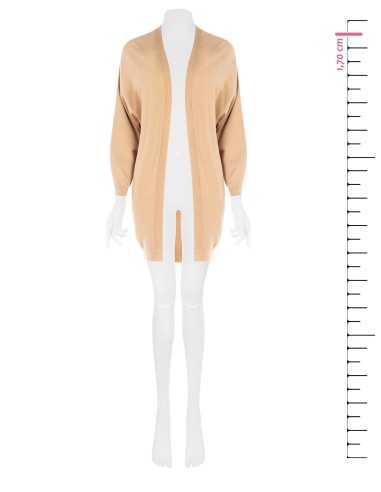 Cardigan longo sem botões em malha Rinascimento